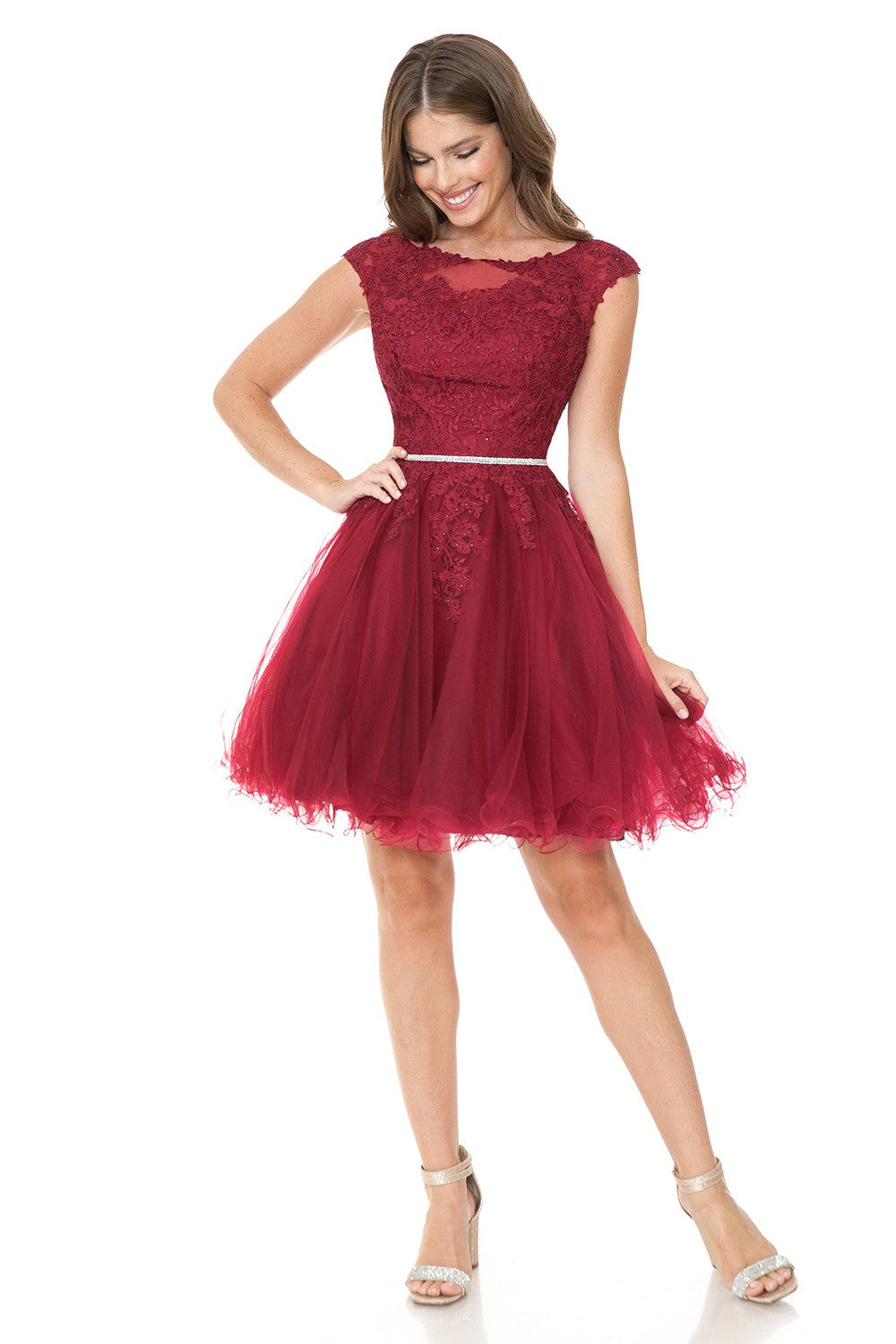 Sweetheart Embroidered Embellished Short Dress
