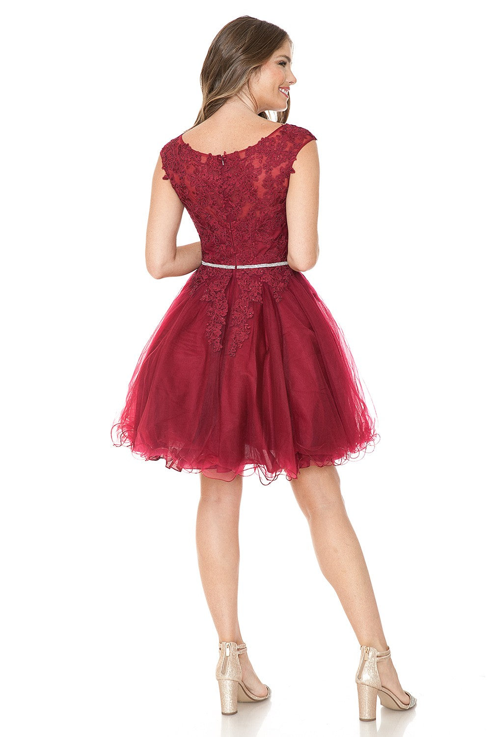 Sweetheart Embroidered Embellished Short Dress