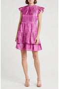 Tiered Flutter Sleeve Short Dress
