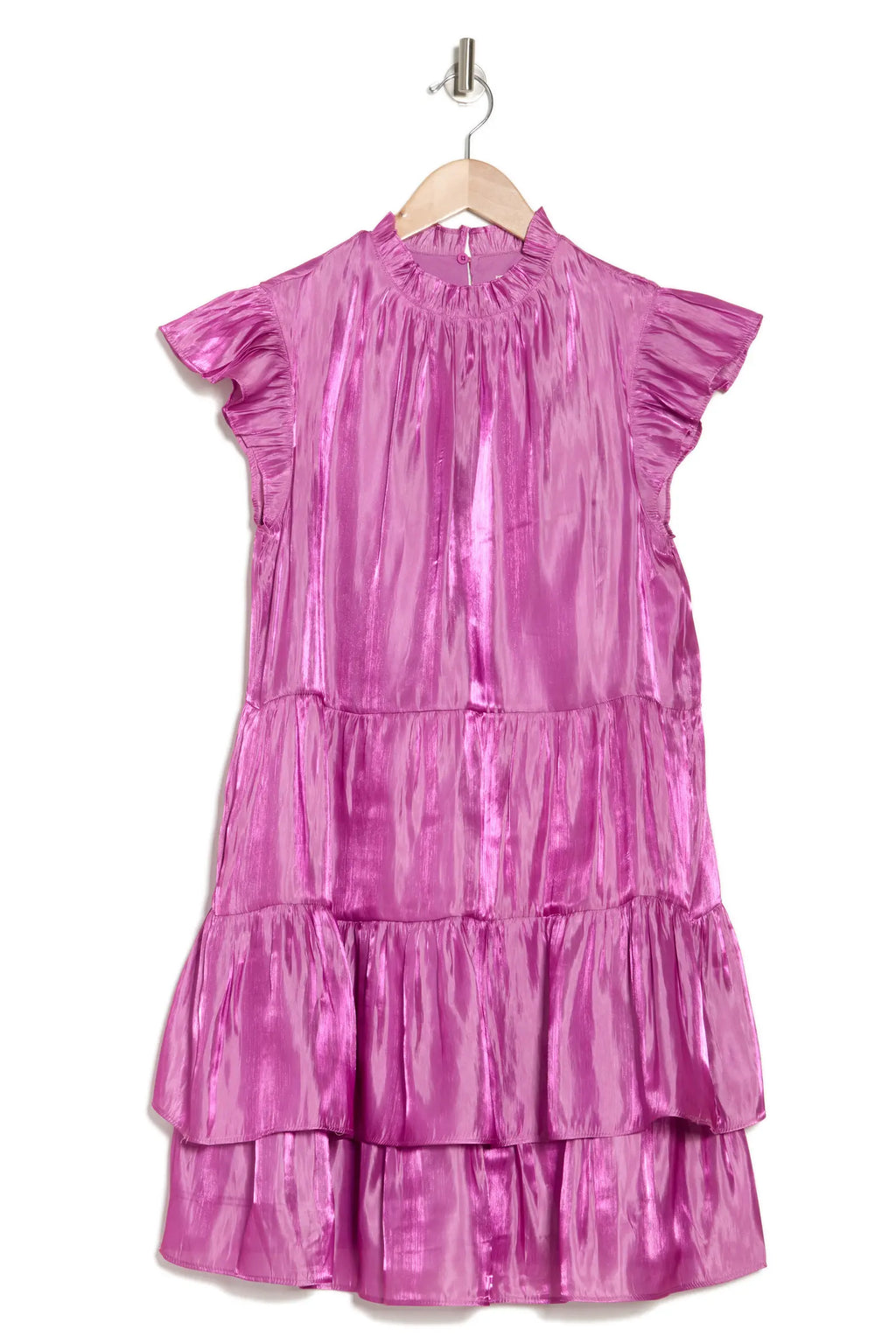 Tiered Flutter Sleeve Short Dress
