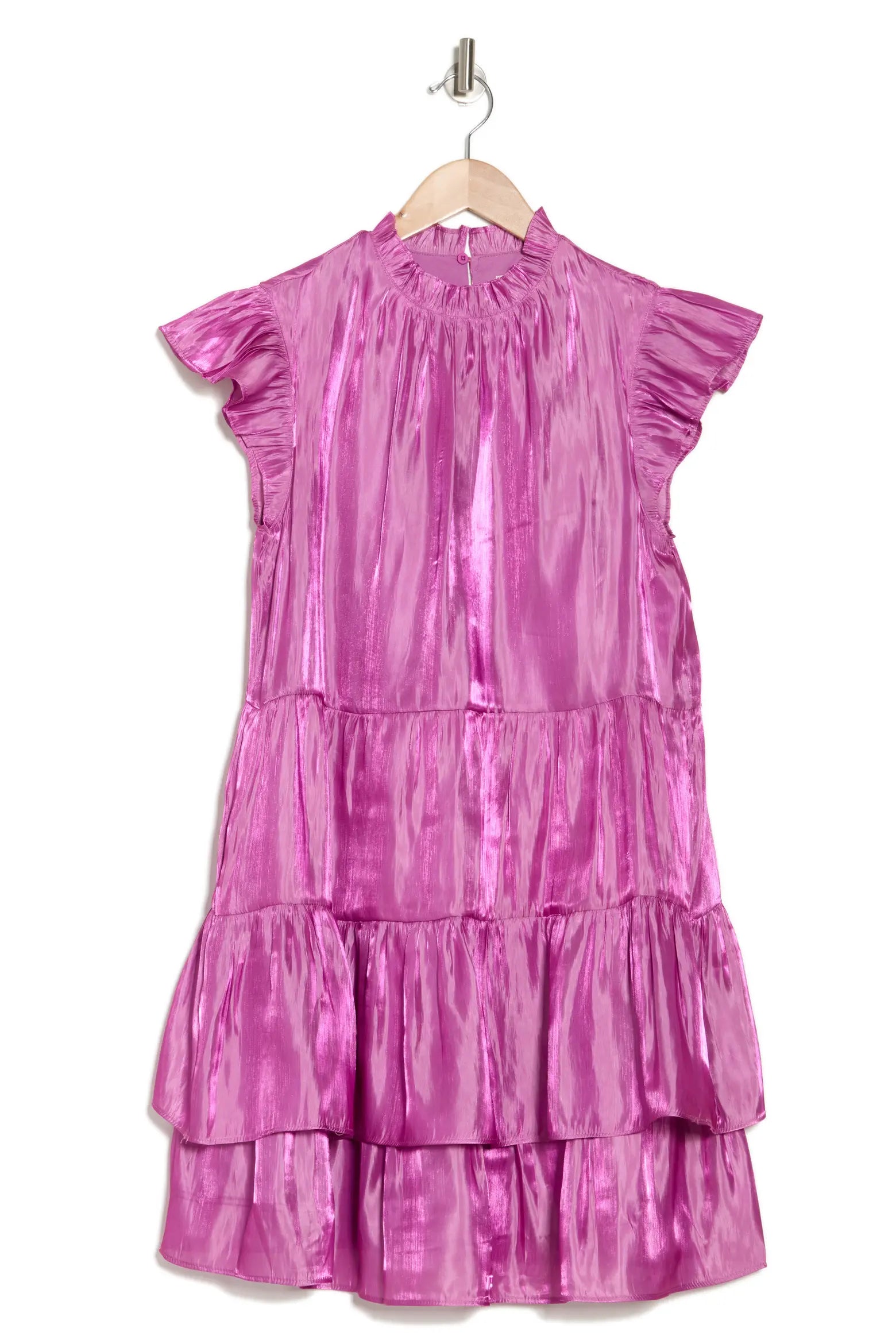 Tiered Flutter Sleeve Short Dress