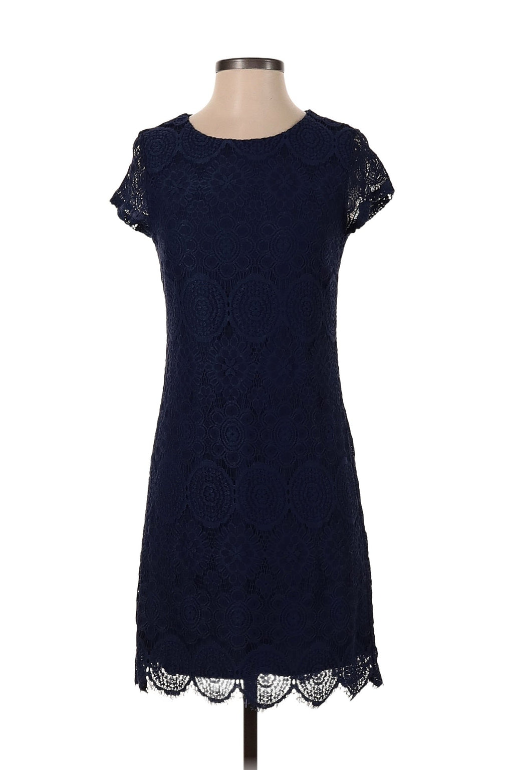 Navy Lace Shift Dress