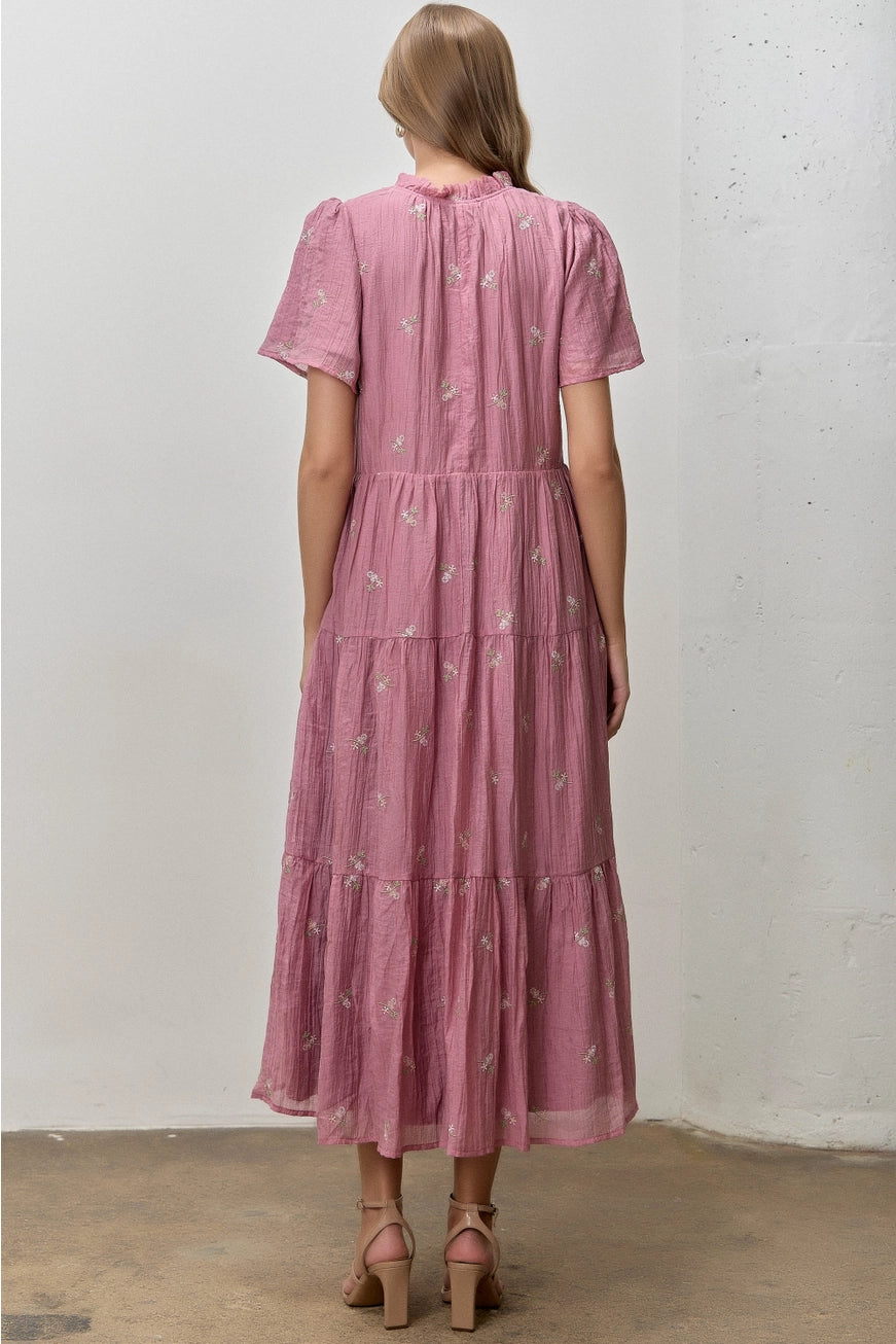 Floral Embroidered Midi Dress