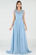 Chiffon Long Flowing Dress Embellished Top